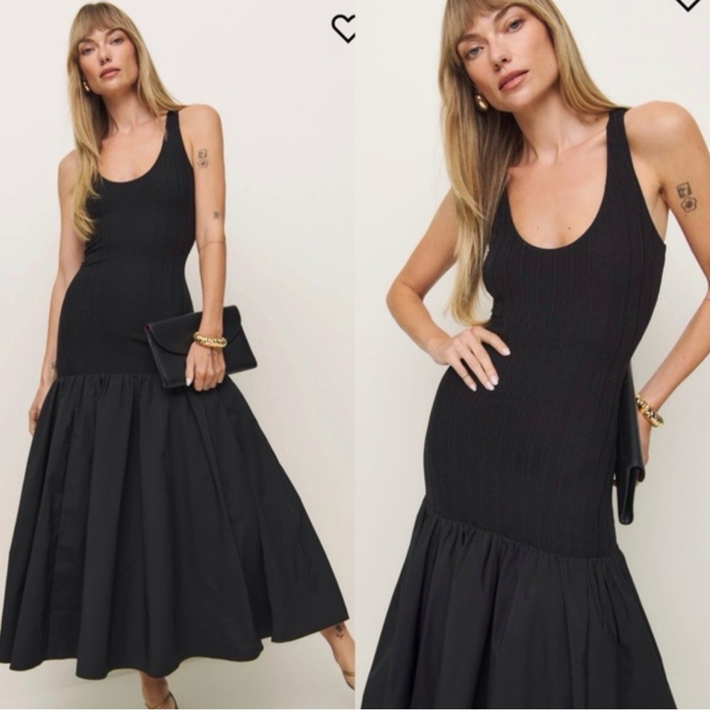 Reformation Kella Black knit Sleeveless Dress